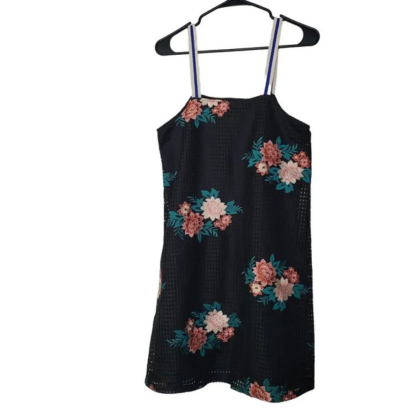 Zara Womens Embroidered Floral Tank Dress Size M Multicolor Boho Chic Witchy - Picture 3 of 5